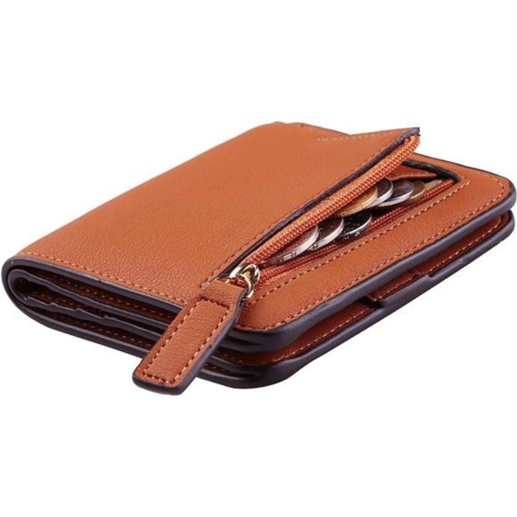 Womens Rfid Blocking Small Compact Bifold Luxury Genuine Leather Pocket Wallet - Picture 1 of 6